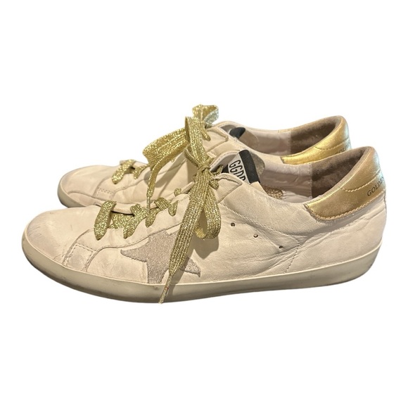 Golden Goose Superstar White leather-washed/Gold size 41 women’s 11  pre-loved - Picture 4 of 15